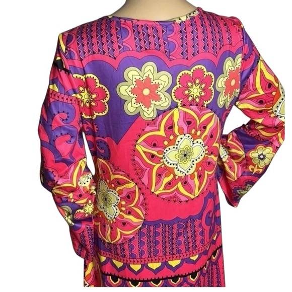 Disco vibe Dress ,M. artsy,floral,Bell sleeve,60’s vibe ,colorful ,cosplay EC - Picture 8 of 8